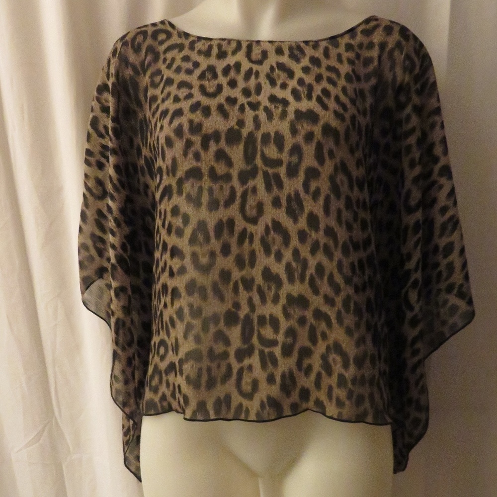 BLU MOON ANIMAL PRINT SEMI SHEER BUTTERFLY SHEER S